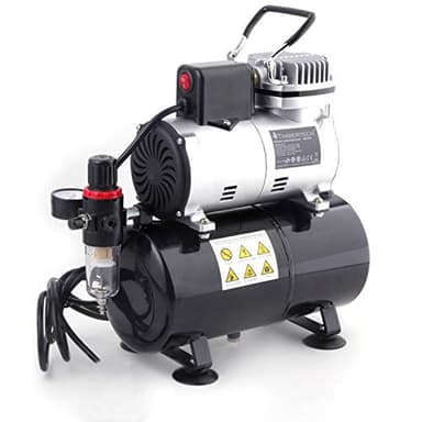 Timbertech Professional Piston Oil-Less Quiet Airbrush Compressor with Cooling Fan ABPST08 for Hobby,Tattoo, Nail, etc.