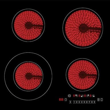 Panana Ceramic Hobs, Black Glass Built-in 4 Zone 7600W 60-centimetre Electric Induction Cooker with Sensor Touch Control