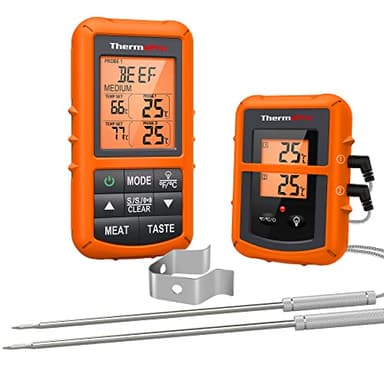ThermoPro TP20 Wireless Remote Digital Meat Thermometer for Smoker Grill Oven BBQ Home Brewing Wine Thermometer with Dual Probes, Monitor Temperature From 500 Feet Away, Batteries Included
