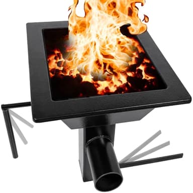 Upgraded Blacksmith's Welded Coal Forge Firepot, 10 X 12 Inch Blacksmithing Firepot, 2600F Rated for Forging Blacksmith Farrier, Knife and Tool Making