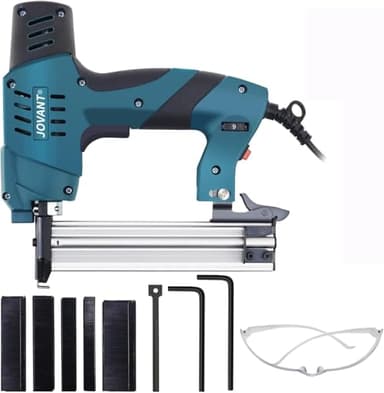 2 in 1 Nail Gun & Staple Gun,Staple Gun Heavy Duty for Wood,Electric Nail Gun-JOVANT,Ideal for Interior Decoration,Installstion Bulletin Board and Wooden Case Template Making,Green