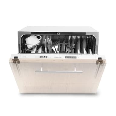 Klarstein Integrated Dishwasher, 6 Place Setting Built in Dishwasher, Easy to Install Slim Mini Dishwasher, 6 Washing Programs, Quiet Operation Slimline Dishwasher, Home/Office Small Dishwasher