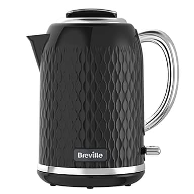 Breville Curve Electric Kettle | 1.7 Litre | 3KW Fast Boil | Black & Chrome [VKT017]