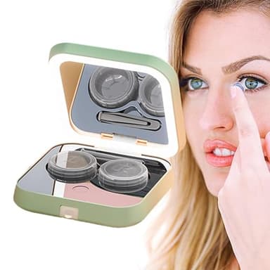 Ultrasonic Contact Lens Cleaner | Contact Lens Washer with Mirror and Tweezers - Contact Lens Cleaning Box, Contact Lens Case, Cleaning Machine for Hard Lens