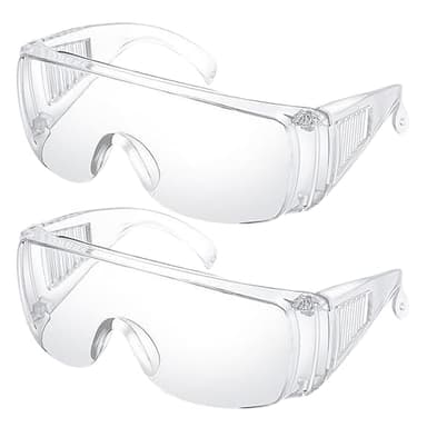 2Pcs Protective Glasses Safety Goggles Safety Over-Glasses Protective Transparent Goggles suitable for Construction Laboratory Outdoor Eye Protection