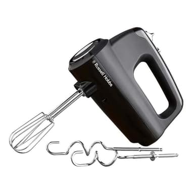 Russell Hobbs Desire Electric Hand Mixer with 5 speeds & turbo setting, 2 chrome plated beaters & 2 chrome plated dough hooks inc, all dishwasher safe, Easy release button, 350W, 24672