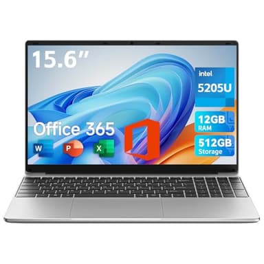 jumper 15.6 inch Laptop with Office 365, 12GB RAM 512G Storage Notebook, Celeron Processor, HD Display Laptops, 5000mAh Battery, Keyboard Film UK, Suitable for Business and Students