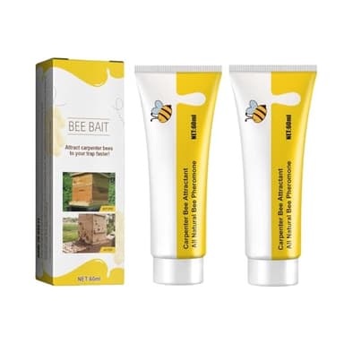 Honey Bee Attractant, Bees Attractant Swarm Commander Lure, Carpenter Bee Trap Lure, All-Natural Ingredients Beekeeping Supplies, Attract Carpenter Honey Bees To Your Outdoor Hive (2)