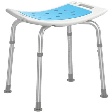 ZENO Shower Stool for Elderly | Bath Seats for Adults | Disabled Bathroom Chairs and Stools | Non Slip Shower Seat | Adjustable Bath Stools to Sit On | Non-Slip Design w/Padded Seat Drainage Holes