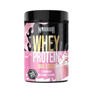 Warrior Whey Protein Powder 500g, 20 Servings – High Protein Shake Supplement for Muscle Growth, Recovery & Weight Loss – Low Sugar, Low Carb, Gluten Free Meal Replacement Shake – Strawberry