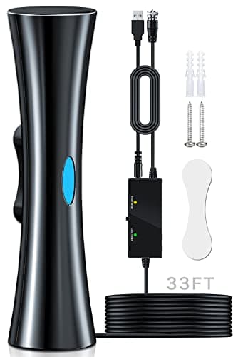 620+Miles Indoor/Outdoor TV Aerial, 2026 Newest Digital TV Aerial Indoor for Smart TVs with Amplifier and Signal Booster, Freeview Antenna Booster for TVs 4K 1080P HDTV & VHF UHF-10M Thick Coax Cable