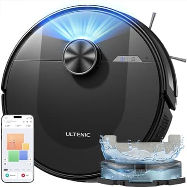 Ultenic Robot Vacuum Cleaner with Mop 8000Pa/200Mins, Precision LiDAR Navigation, 3 in 1 Sweep & Mop Robot,5 Maps, No-go Zone, App Control for All Floor, Carpet & Pet Hair