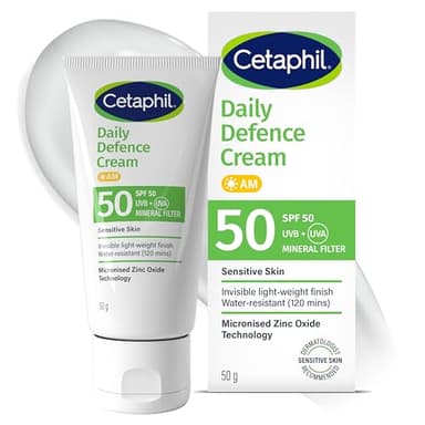 Cetaphil Daily Defence SPF for Sensitive Skin, SPF 30 Moisturiser/SPF 50 Mineral Sunscreen
