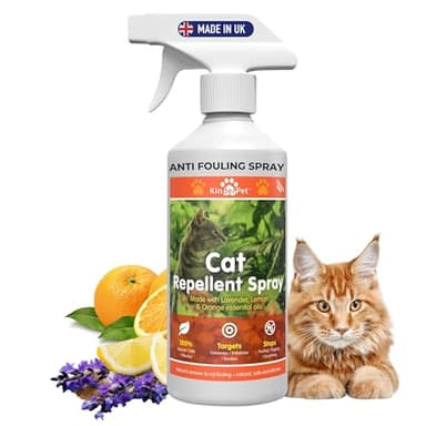 KinderPet® Cat Repellent Spray Stop Cats Anti Fouling Cat Deterrent Stop Fouling Pooping Peeing Urinating Scratching Lavender Lemon Orange 500ml Made in The UK