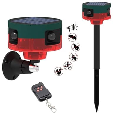 Barking Dog Alarm, 129db Barking Dog Motion Sensor, 360° Motion Alarm Outdoor with Wireless Remote, Recording＆13 Kinds of Sound Loud Noise Maker for Home Security