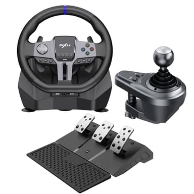 PXN Racing Wheel, V9 Gen 2 PC Steering Wheel with Pedals and Shifter, Hall Sensor, Dual Vibration, Magnetic Steering Wheel for PC, PS4, Xbox One, Xbox Series X|S