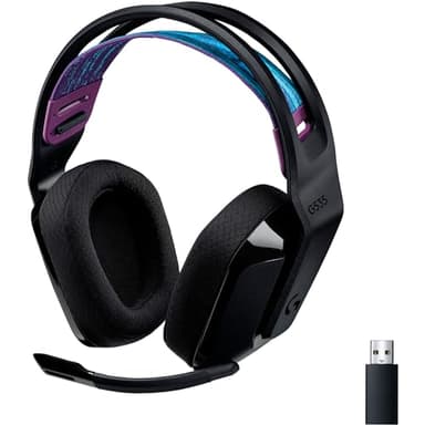 Logitech G G535 LIGHTSPEED Wireless Gaming Headset - Lightweight on-ear headphones, flip to mute mic, stereo, PC, PS4, PS5, USB rechargeable - Black