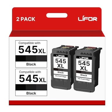 LIFOR PG-545XL Replacement for Canon PG 545 Black Ink Cartridge for Pixma TS3355 TS3350 TS3150 MG3050 MG2550S MG2950 TR4550 TR4551 TR4650 MX495 (2 Black)