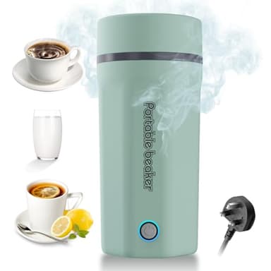 Emooncn 500ML Portable Travel Electric Kettle - Fast Boil, Quiet, Small, Stainless Steel Mini Auto Shut Off Tea Kettle (Green)