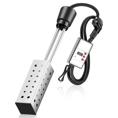 Portable Water Heater, 2500W Electric Pool Heater for Above Ground Pools Immersion Heater with Digital LCD Thermometer Fast Heating Bath Water Heater with Thermostat for Home Camping Bath Pool