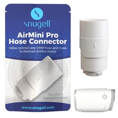 Snugell AirMini Pro Hose Connector – Compatible with AirMini Original Hose and Any 22mm CPAP Nasal or Full Face Mask – Travel-Friendly Adapter for AirMini Tubing – Durable and Easy to Use