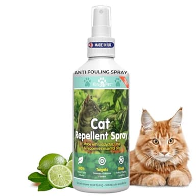 KinderPet® Cat Repellent Spray Stop Cats Anti Fouling Cat Deterrent Stop Fouling Pooping Peeing Urinating Scratching Eucalyptus Lime Peppermint 250ml