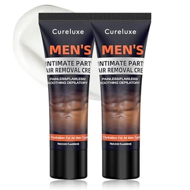 Intimate Private Hair Removal Cream for Men, Mens Hair Removal Cream for Genitals & Pubic Remover for Smooth Skin, Depilatory Cream, Sensitive Formula for All Skin Types, 2PCS