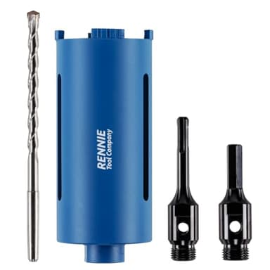 78mm x 150mm Long Diamond Core Drill Bit Set Includes SDS Adapter, Hex Shank Adapter & Centre Drill Bit. To Be Used In Concrete Masonry Brick Block Stone Granite Diamond Drill Bit Core Accessories