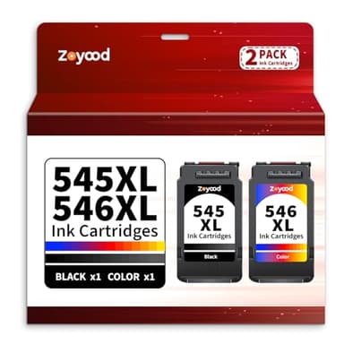 Zoyood 545XL 546XL Ink Cartridges Compatible with Canon PG-545XL Black CL-546XL Colour Ink Cartridge Multipack PG545 CL546 for Pixma TS3355 TS3350 TS3150 MG3050 MG2550S MG2950 TR4550 TR4551 TR4650
