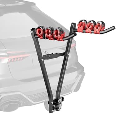 Wiltec Towbar Bike Rack for Cars 45 kg Ideal for Transporting up to 3 Bicycles, Cycle Carrier for Towball Mounting, Universal Fit, Sturdy Steel Frame, Easy Installation, Space-Saving Design
