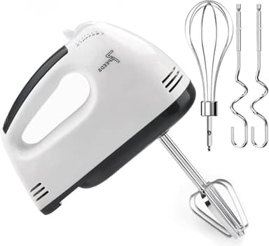 Hand Mixer, Electric Cake Whisk Food Mixer for Baking Self-Control/Turbo Boost + 4 Stainless Steel Accessory Food Beater for Cake Bread