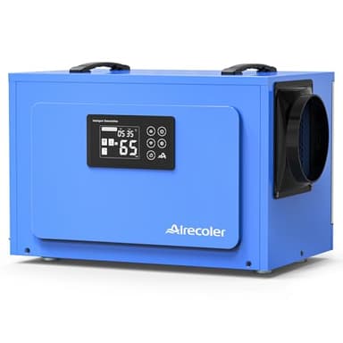 Airecoler 60L Commercial Dehumidifier for Basements with Drain Hose, Industrial Grade Water Damage Restoration for up to 250 m³, Auto Defrost, Memory Starting