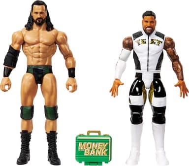 Mattel WWE Main Event Showdown Action Figures 2-Pack with Accessory, Series #23 Jey USO vs Drew McIntyre Collectible Set, 6-inch