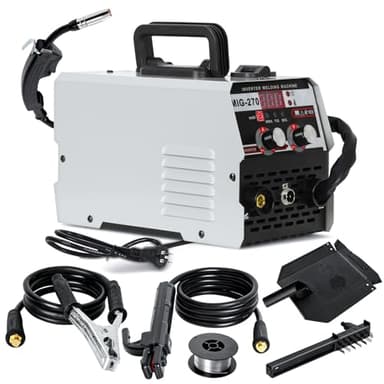 3 in 1 MIG Welder 220V, Multiprocess Gasless MIG TIG MMA Welding Machine with LED Display, Portable Flux Core Stick ARC Welder Machine for Metal Work, Inverter Welder 110V/220V Compatible