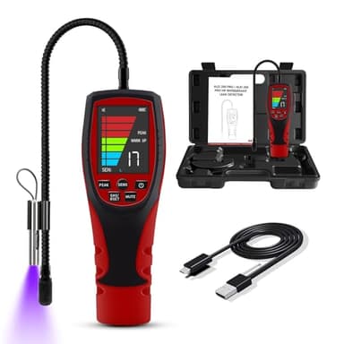 ALD-200 PRO Refrigerant Leak Detector, Rechargeable Freon Leak Detector Combustible Gas Leak Detector, Freon Sniffer Automotive Halogen Gas Leak Detector, Visual and Audible Alarm for R32 R454B