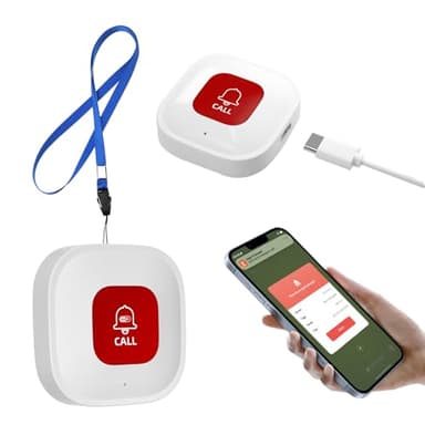 WiFi Smart SOS Call Button, Wireless Smart SOS Emergency Button, Home Emergency Call, Seniors Emergency Button Alert System for Patients, Elderly, Disabled