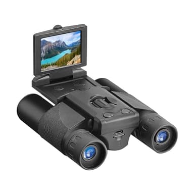 10x25 Digital Zoom Binoculars with Camera, Binoculars for Adults High Powered, 2 LCD Display, 2.5K 48MP Video Photo Recorder, Large View Binoculars for Bird Watching Hunting