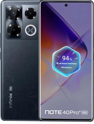 Infinix Note 40 Pro+ 5G Smartphone | 12GB RAM + 12GB Extended | 256GB Storage | 108MP OIS Camera | 6.78" AMOLED 120Hz Display | 100W Fast Charging | 12M Warranty (Obsidian Black)