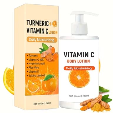 IZBEAUVO Vitamin C & Turmeric Body Lotion,Turmeric Moisturizer Vitamin c Body Cream,Brightening Body Lotion,Moisturizing Body Lotion for Dry Skin, Remove Dark Spots Large-capacity 150ml