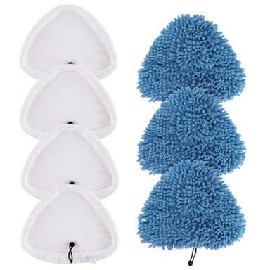 Sgizoku 7Pack Universal Steam Mop Pads Compatible with H2O Steam Cleaners:for H20 HD/X5 Microfiber Cloths Covers Replacement for Vax/Viledas Cleaning Mop Pad, 4White +3 Blue