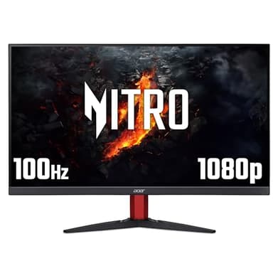acer Nitro KG242YE 24 inch Full HD (1920 x 1080) Gaming Monitor - 100Hz, 4ms, IPS Panel, FreeSync, 99% sRGB, Speakers, HDMI, VGA