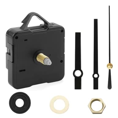 kcrnw 1 Set Silent Quartz Clock Mechanism Battery Powered Replacement Clock Movement Kit Axis Length 16mm High Torque Long Shaft Hands Parts for Motor Repairing DIY