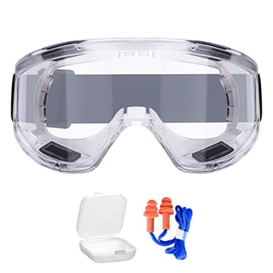 AirGearPro Vision-1000 Anti-Fog Safety Goggles | Anti-Scratch Clear Safety Glasses, Eye Protection Goggles Ideal for DIY work, Sanding, Dust, Woodworking, Construction, Chemistry (1-Pack)