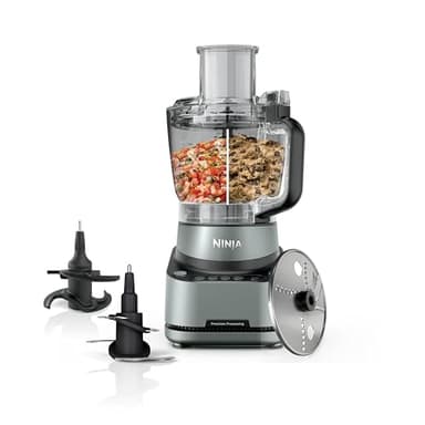 Ninja PrecisionPro 2.1L Food Processor, 4 Auto Presets and Manual Settings, Make Pizza and Bread Dough, Slice Vegetables and More, Dishwasher Safe Parts, Black BZ651UK