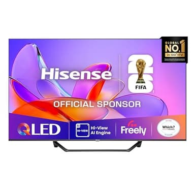 Hisense 43" 43A7QTUK QLED Smart AI TV - 4K Direct Lit Viewing, Quantum Dot Colour, Hi-View AI Engine, Dolby Vision, Dolby Atmos with with Freely, Disney +, YouTube, Netflix