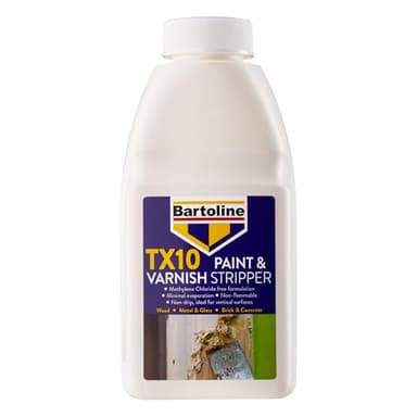 Bartoline TX10 Paint and Varnish Stripper 500ml – Extra Strong, Non-Caustic Paint Remover for Wood, Metal & More
