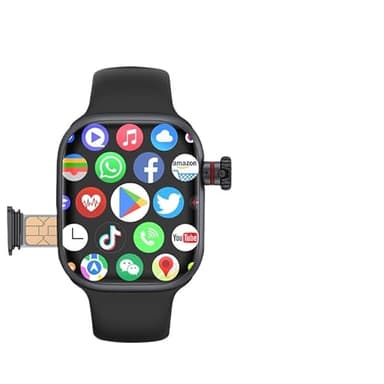 2024 CD99 AMOLED Smart Watch Men Women 4G SIM Card Wifi Cellular GPS NFC Smartwatch Series 9 Android 8.1 Rotating Camera Sport Watch (Eurasian Black,2+32G)