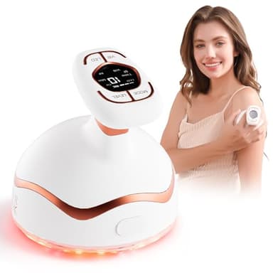 CARER BEAUTY 6 in 1 Cavitation Machine Anti-Cellulite Massager with Ultrasound RF EMS Red and Blue Light Vibration for Cellulite Reduction and Skin Firming