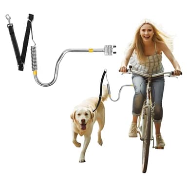 iPetba Dog Bike Leash - Hands-Free Bike Attachment for Dogs, Safe Shock-Absorbing, Adjustable Length, Easy to Install