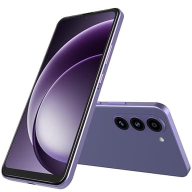 HeyxFome Mobile Phones - Android 14 Smartphone, 6.6" HD+ Large Display, 13MP Camera, Octa Core Android Phones, 6(3+3)GB+32GB/256GB, 4G Dual SIM Free Mobile Phone, Face ID/GPS, Cheap, UK (Light Purple)